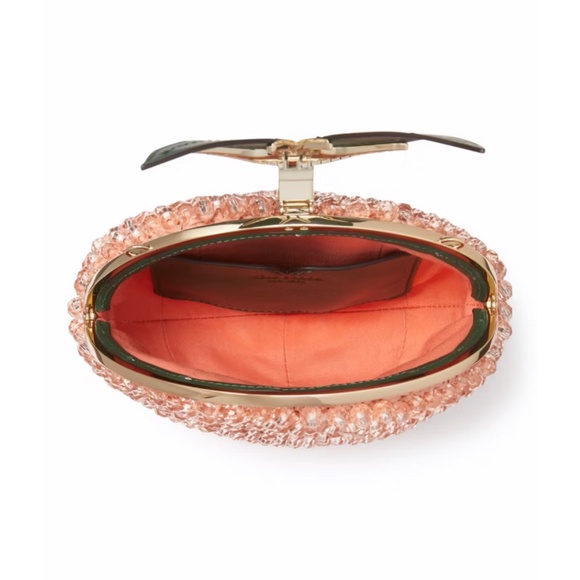 Kate Spade Bellini Embellished Crochet 3d Peach Crossbody - Picture 3 of 10
